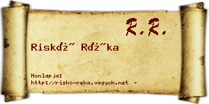 Riskó Réka névjegykártya
